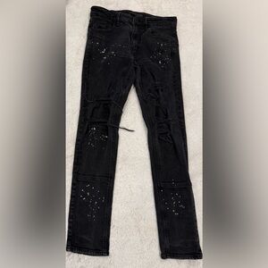 KDNK Distressed Paint Splatter Skinny Jeans - Men's Size 32